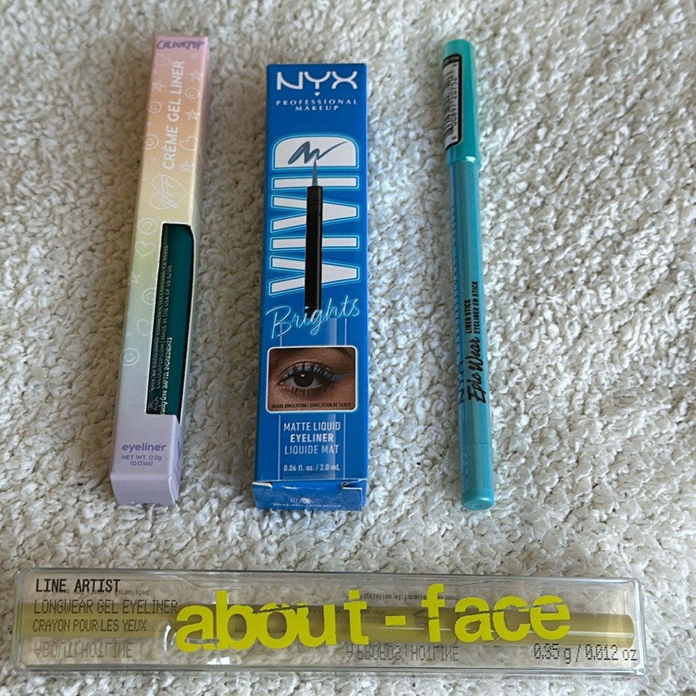 BNIB Bundle of 4 Eyeliners (About Face, NYX and Colourpop)